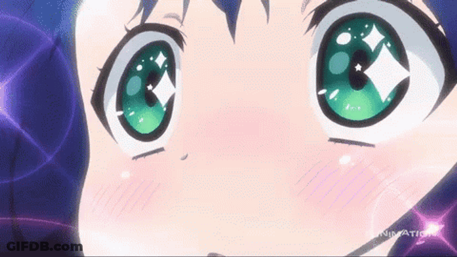 Green Shining Anime Eyes GIF