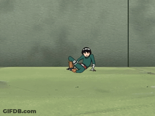 Green Shirt Black Hair Cartoon On Sand GIF