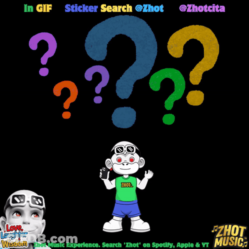 Green Shirt Cartoon Saying Thot With Question Marks GIF