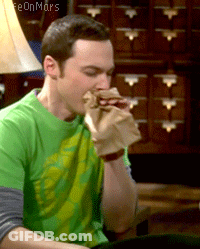 Green Shirt Man Eating Sandwich Life On Mars GIF