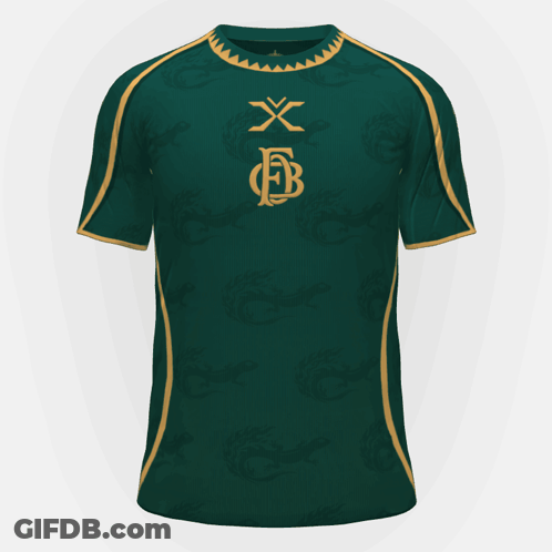 Green Shirt With Gold Letter B GIF
