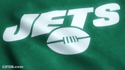 Green Shirt With Jets And Football GIF