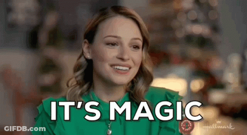 Green Shirt Woman Saying It's Magic Christmas Tree GIF