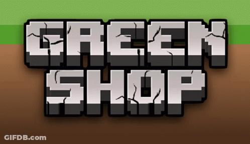 Green Shop Logo With Cracked Border GIF
