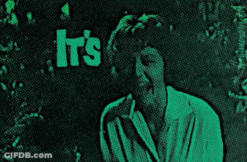 Green Sign Saying It's The Show GIF