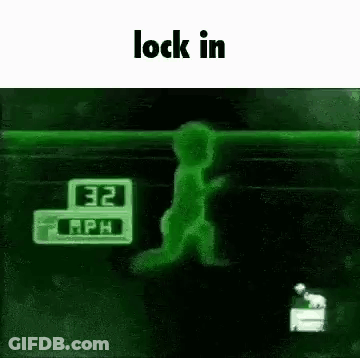 Green Silhouette Walking In Front Of Speedometer 32 Mph GIF