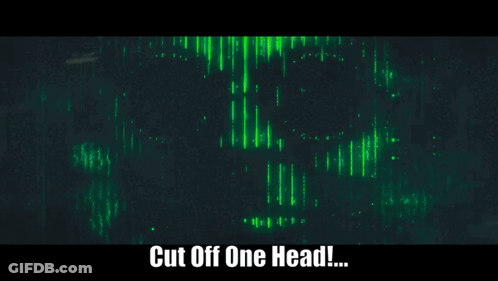 Green Skull Cut Off One Head GIF