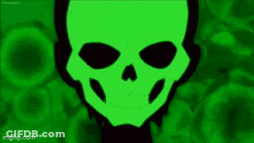 Green Skull On Green Background GIF