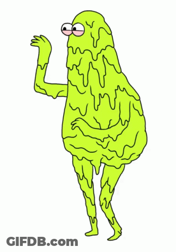 Green Slime Monster With Big Eyes GIF
