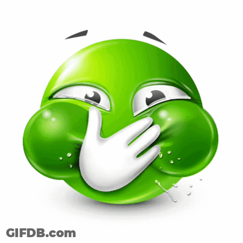 Green Smiley Covering Mouth GIF