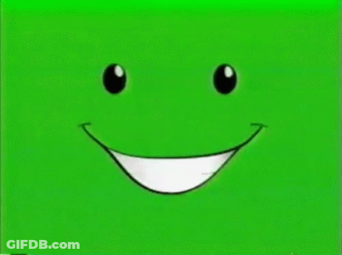 Green Smiley Face White Smile GIF