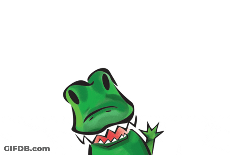 Green Smiling Alligator Waving GIF