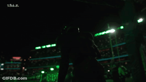 Green Smoke Is Coming Out Of A Stadium That Says Eagles On It GIF