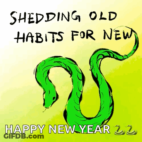 Green Snake Shredding Old Habits For New Happy New Year 2022 GIF