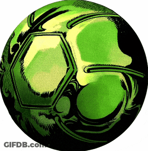 Green Soccer Ball With Black Border GIF