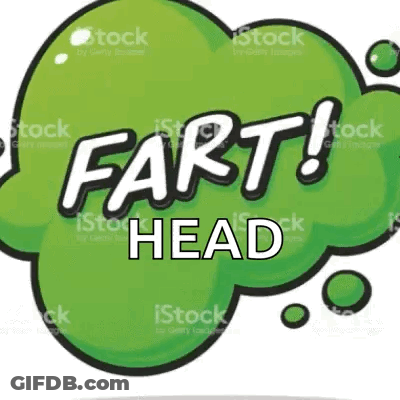 Green Speech Bubble Fart Head GIF