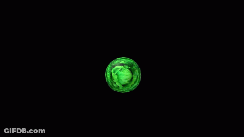 Green Sphere Spinning And Glowing On Black Background GIF