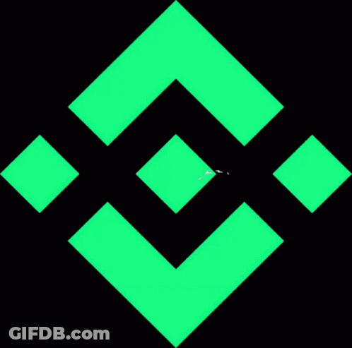 Green Square Resembling Triangle On Black Background GIF