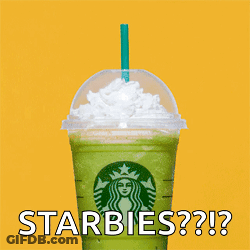 Green Starbucks Drink With Whipped Cream GIF