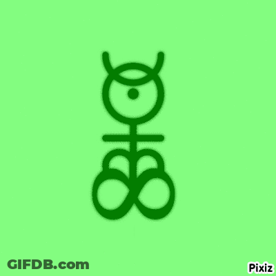 Green Symbol With Pixiz On Green Background GIF