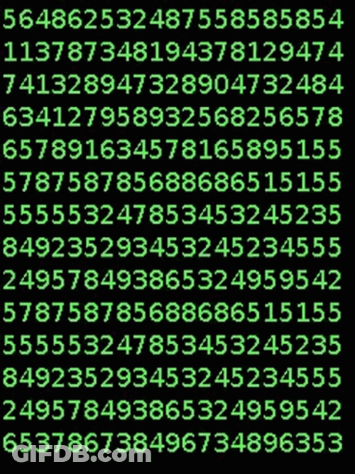 Green System Numbers Coding GIF