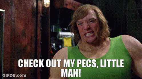 Green Tank Top Man Says Check Out Pecs GIF