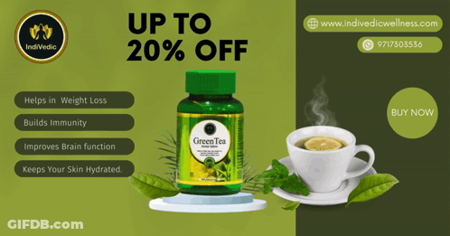 Green Tea Bottle And Cup GIF
