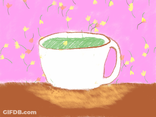 Green Tea Cup On Pink Background GIF