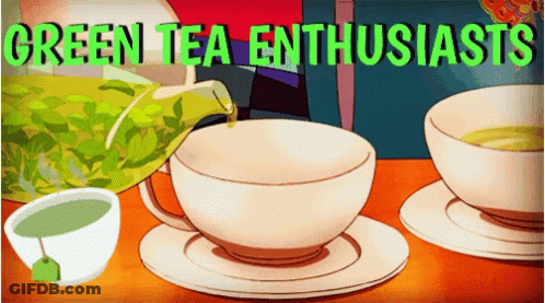 Green Tea Poured Into White Cup GIF