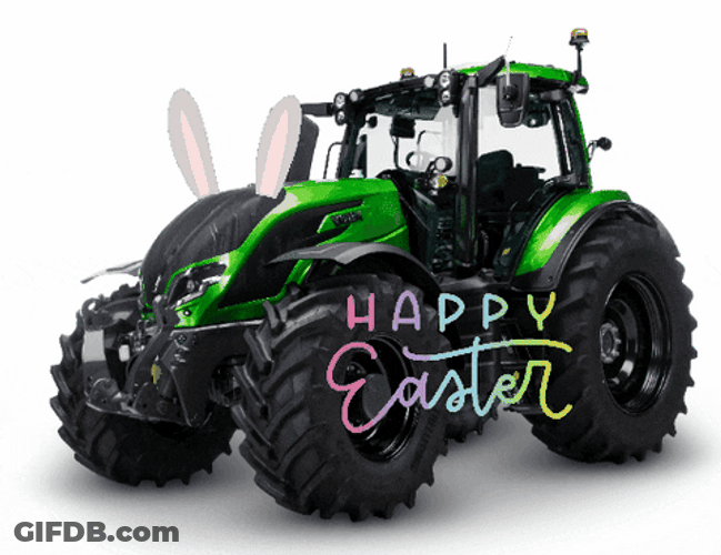 Green Tractor Happy Easter GIF
