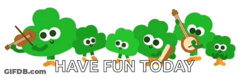 Green Trees Playing Instruments Saying Have Fun Today GIF