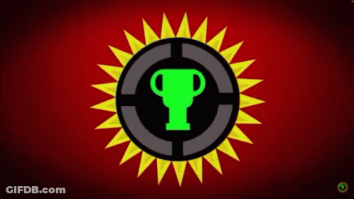 Green Trophy Surrounded By Sun GIF