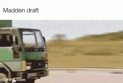 Green Truck Driving Madden Draft GIF