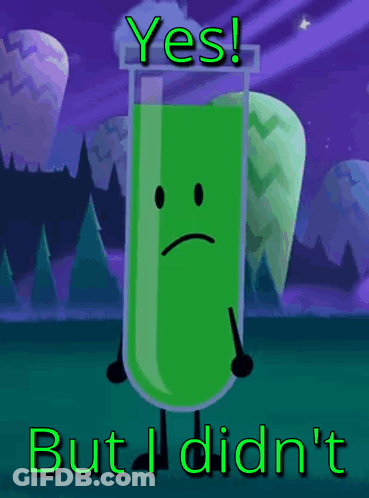 Green Tube Sad Face Saying Yes But I Didn't GIF