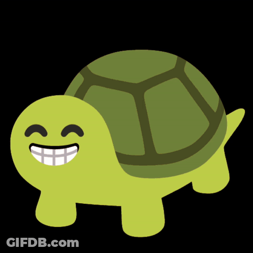 Green Turtle With Smiley Face And Pearl GIF