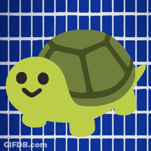 Green Turtle With Smiling Face GIF
