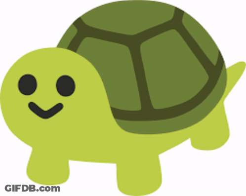 Green Turtle With Smiling Face GIF