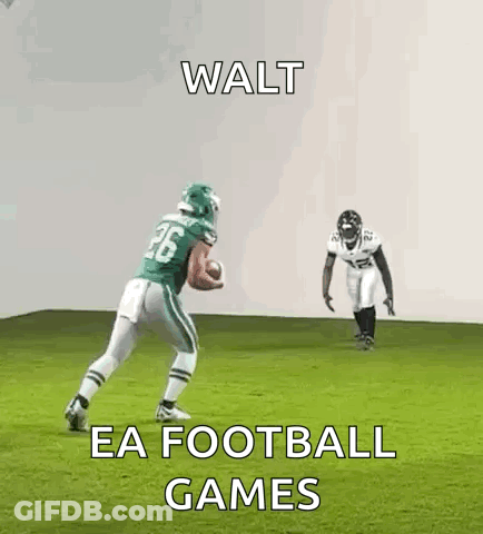 Green Uniform Football Player Running With Ball GIF