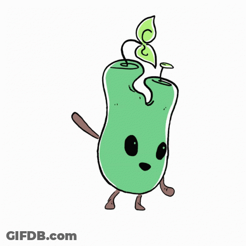Green Vegetable With Plant On Head GIF