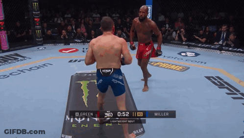 Green Vs Miller Boxing Match With Monster Energy Can GIF