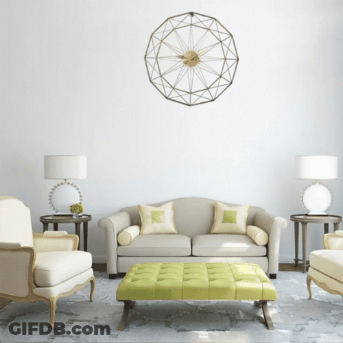 Green Wall Clock Display GIF