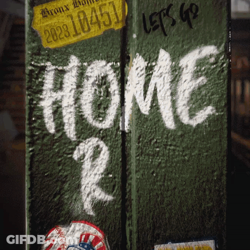 Green Wall Saying Home GIF