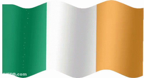 Green White And Orange Flag Waving In Wind GIF