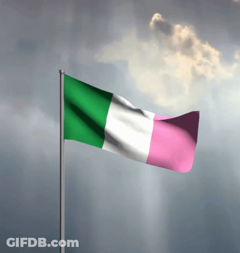 Green White Pink Flag Flying GIF