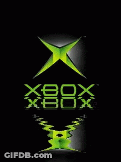 Green Xbox Logo Reflected On Black GIF