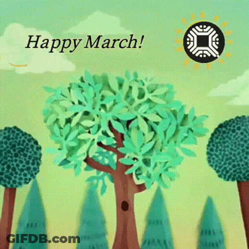 Greenery Happy March GIF