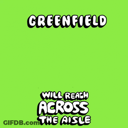 Greenfield Will Reach Across The Aisle With A Cartoon Handshake GIF