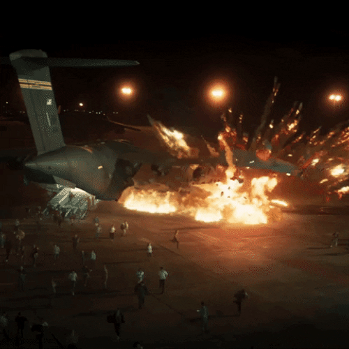 Greenland Aircraft Explosion GIF