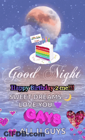 Greeting Card Saying Good Night Happy Birthday GIF