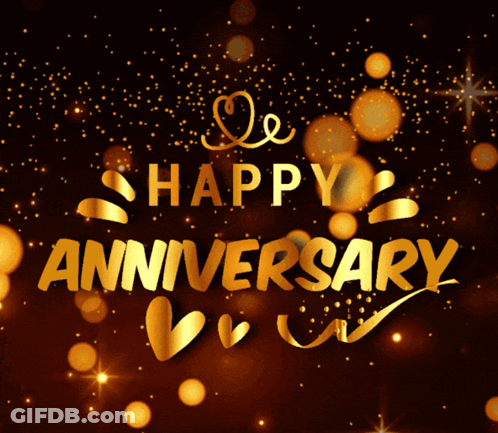 Greeting Card Saying Happy Anniversary With Fireworks GIF
